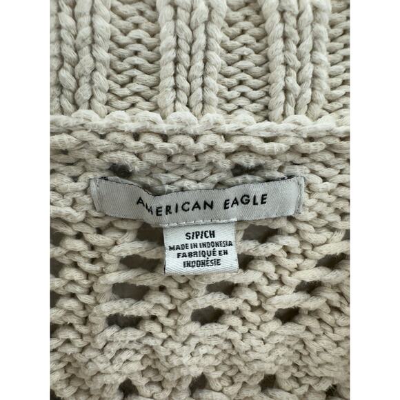 American Eagle Womens Sweater Size Small Brown Open Knit Pullover - Picture 4 of 11